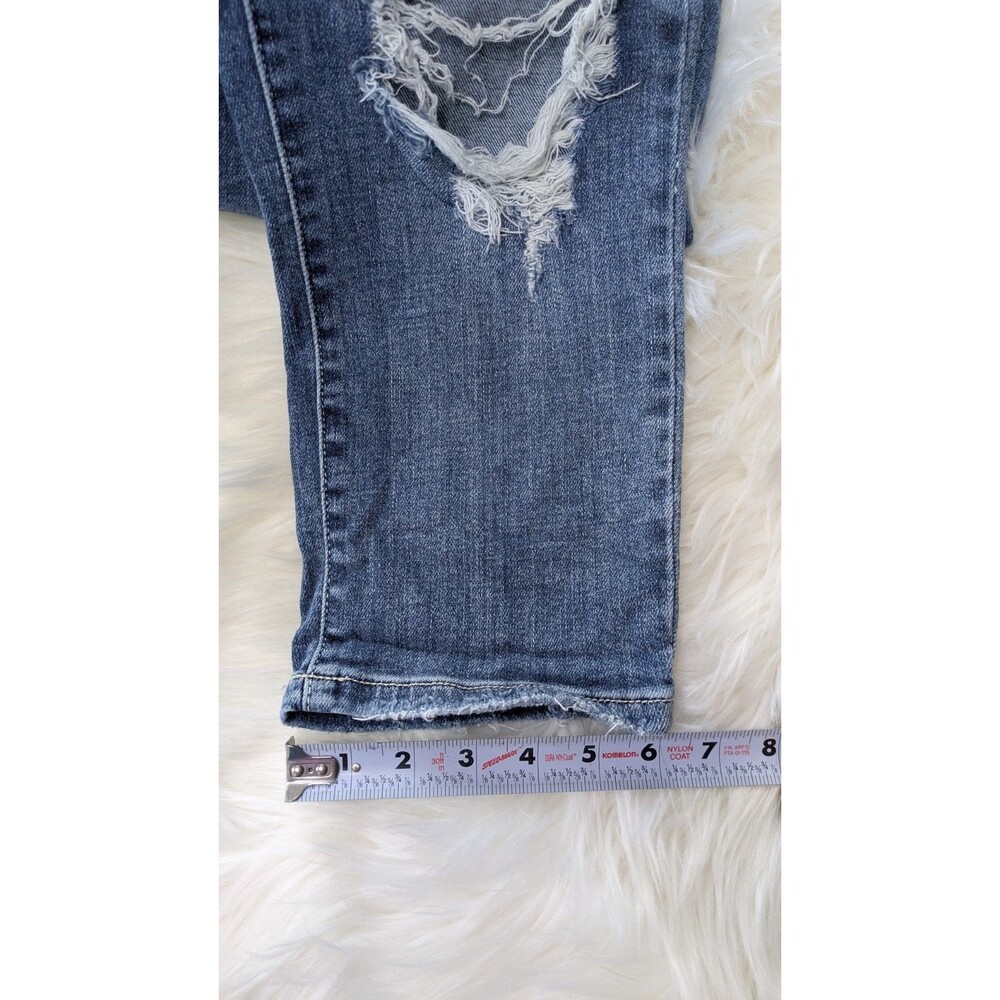 Judy Blue Jeans Womens 13/31 Skinny Capri Fit Distressed Raw Fray Hem Casual Y2K - Picture 7 of 11